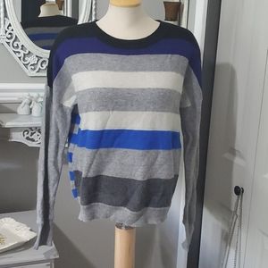 DF wool and cashmere stripped sweater